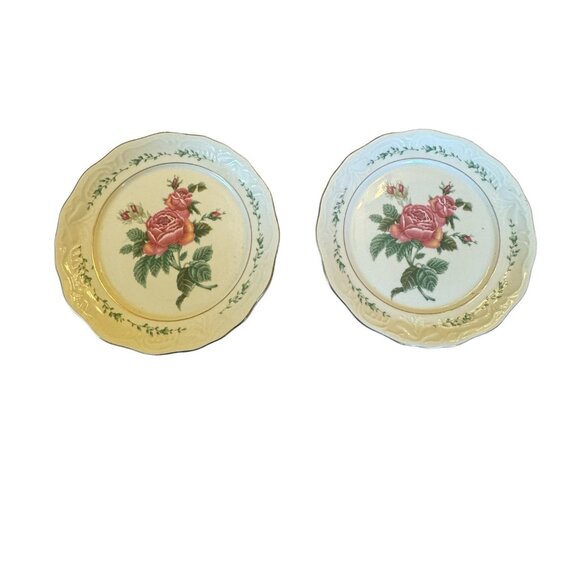 Set of 2 Gibson Housewares Floral Design Vintage Dinner Plates 10” - Picture 3 of 5